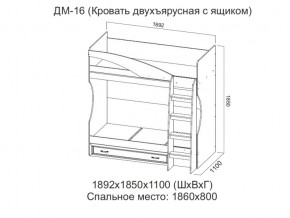 ДМ-16 Кровать двухъярусная с ящиком в Верхней Салде - verhnyaya-salda.магазин96.com | фото