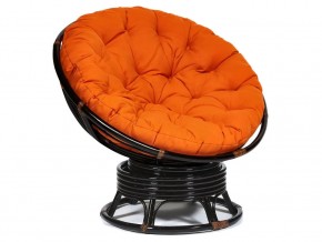 Кресло-качалка Papasan w 23/01 B с подушкой Antique brown, ткань Оранжевый в Верхней Салде - verhnyaya-salda.магазин96.com | фото