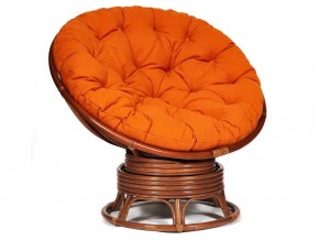 Кресло-качалка Papasan w 23/01 B с подушкой Pecan, ткань Оранжевый в Верхней Салде - verhnyaya-salda.магазин96.com | фото