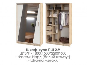 шкаф-купе ПШ-2.9 1500 Норд Белый жемчуг 1500 в Верхней Салде - verhnyaya-salda.магазин96.com | фото